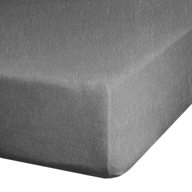 Prześcieradło frotte z gumką 140x200 cm z bawełny kolor stalowy 170 g/m2 Design 91
