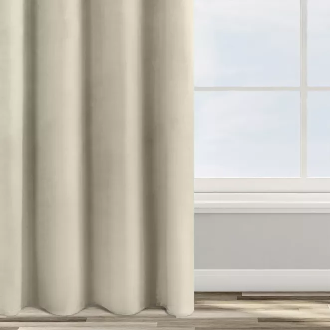 Zasłona beżowa z tkaniny welwetowej 140x250 cm przelotka ROSA Design 91