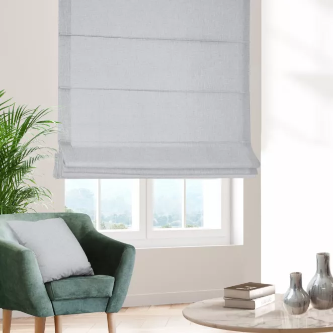 Roleta szyta z systemem comfort naturalna z tkaniny o naturalnym splocie w stylu eko