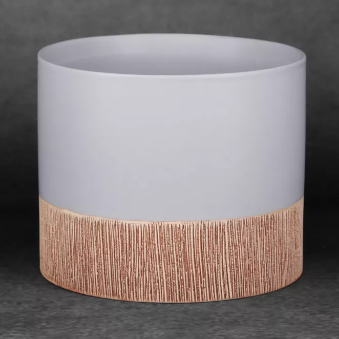 Osłonka ceramiczna na donicę MILI 2 dwukolorowa