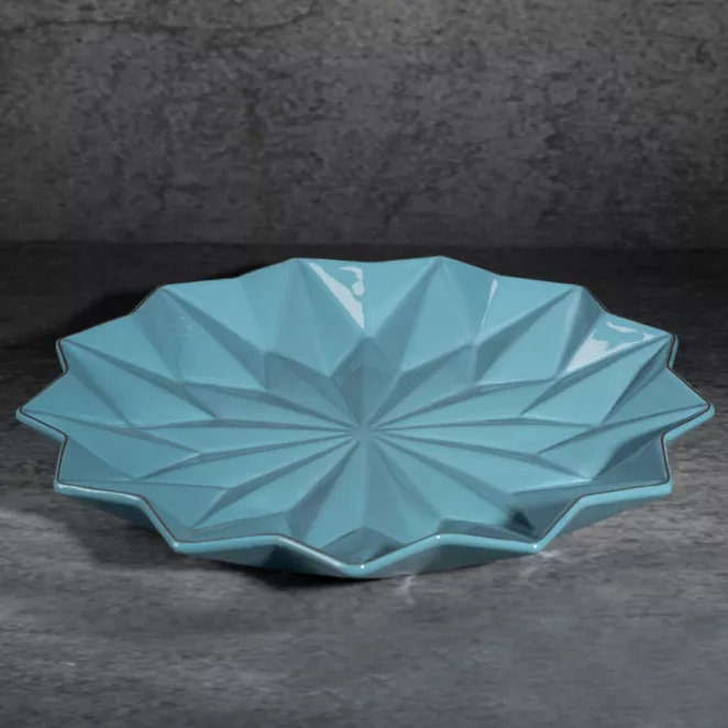 Patera ceramiczna ALANI z geometrycznymi wytłoczeniami