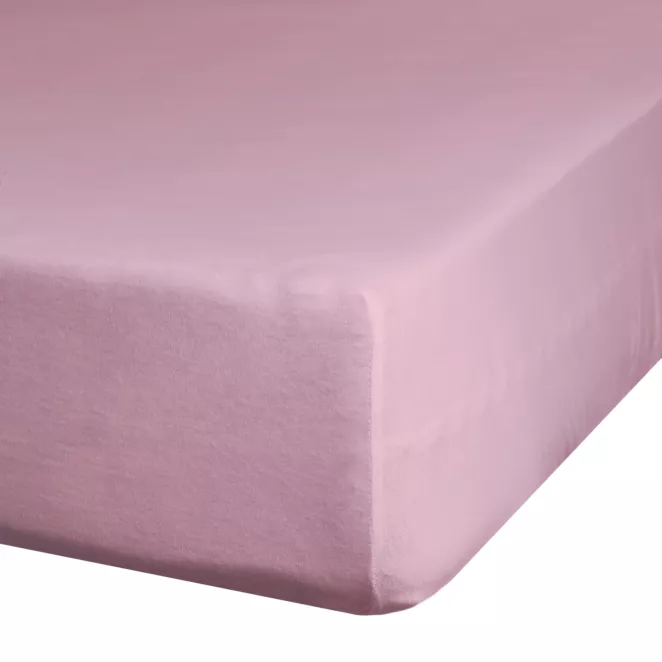 Prześcieradło gładkie z gumką 220x200 cm z satyny bawełnianej kolor ciemnoróżowy 125 g/m2 NOVA 3