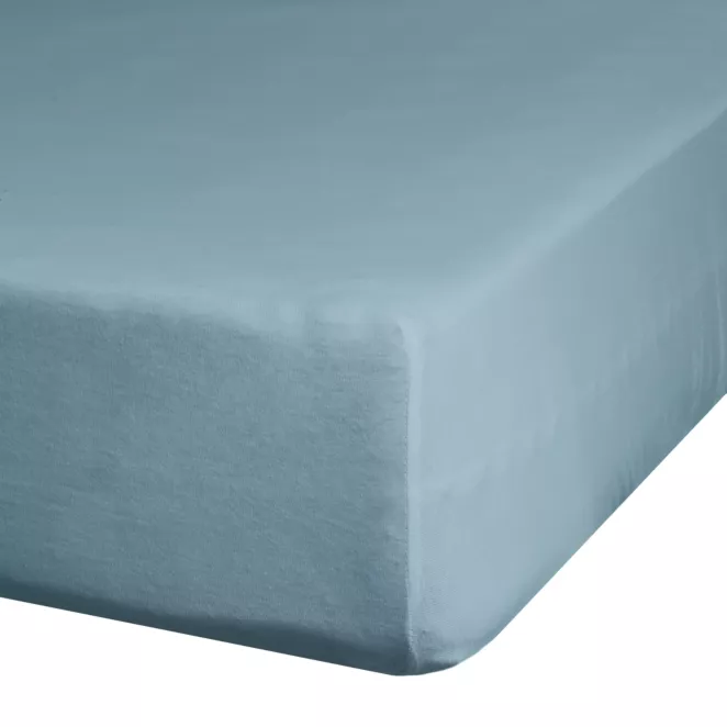 Prześcieradło jersey z gumką 240x220 cm z bawełny kolor niebieski 125 g/m2 Design 91