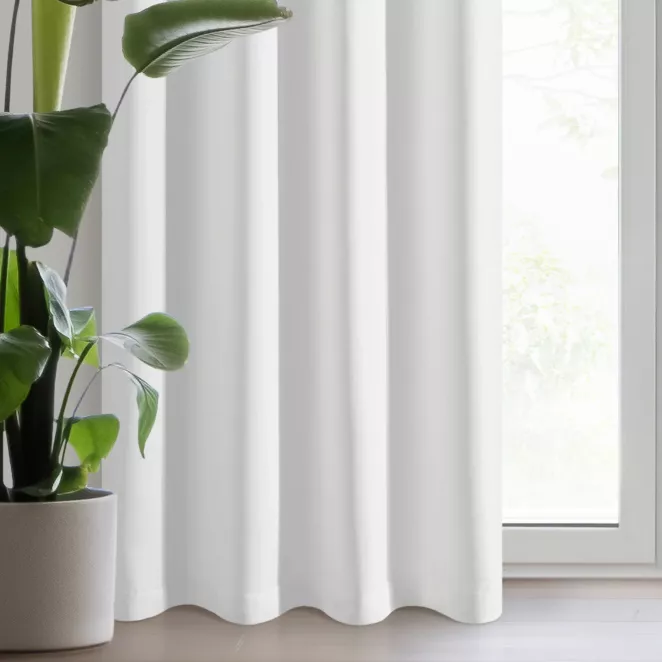 Zasłona biała z tkaniny typu dimout 140x250 cm przelotka NERISA