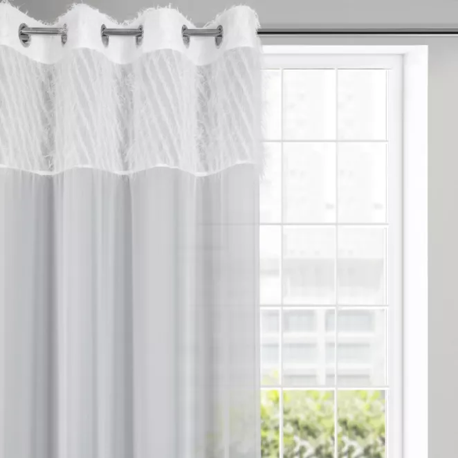 Zasłona biała w stylu glamour 140x250 cm przelotka AMIRA