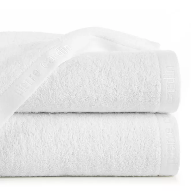 Ręcznik kąpielowy 50x90 cm bawełniany kolor biały z żakardową bordiurą 430 g/m2 EVI Pierre Cardin
