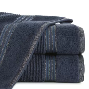 Ręcznik do rąk 30x50 cm bawełniany kolor granatowy z błyszczącą bordiurą 530 g/m2 FILON