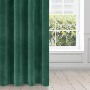 Zasłona ciemnozielona z ekskluzywnego matowego welwetu 140x250 cm przelotka VILLA