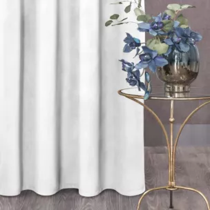 Zasłona biała z tkaniny welwetowej 140x270 cm taśma ROSA Design 91
