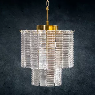 Lampa DALIA z prostokątnymi szklanymi zawieszkami