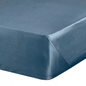 Prześcieradło bez gumki 160x210 cm z satyny bawełnianej kolor ciemnoniebieski 125 g/m2 DINA Diva Line