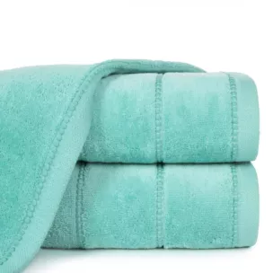 Ręcznik do rąk 30x50 cm bawełniany kolor miętowy z welwetową bordiurą 500 g/m2 MARI