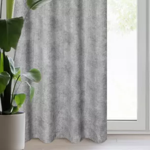 Zasłona popielata z tkaniny szenilowej 135x250 przelotka ALETA