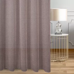 Firana szyta na flexach miedziana z eleganckiej siatki w stylu glamour z połyskliwą nicią, wykończona obciążnikiem