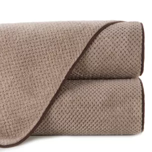 Ręcznik kąpielowy 70x140 cm z mikrowłókna kolor beżowy o ryżowej strukturze 280 g/m2 ZOE 1