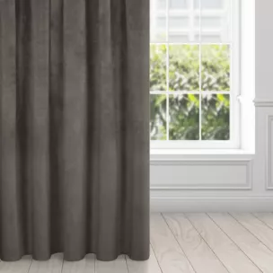 Zasłona grafitowa z ekskluzywnego matowego welwetu 140x270 cm taśma VILLA