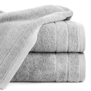Ręcznik do rąk 30x50 cm bawełniany kolor stalowy z welwetową bordiurą 500 g/m2 DAMLA