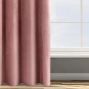 Zasłona ciemnoróżowa z tkaniny welwetowej 140x250 cm przelotka ROSA Design 91