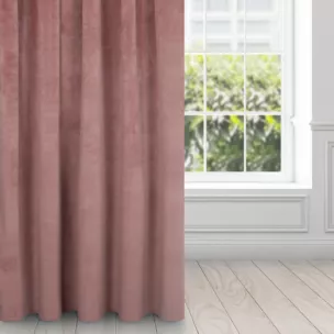 Zasłona ciemnoróżowa z ekskluzywnego matowego welwetu 140x270 cm taśma RIA Diva Line