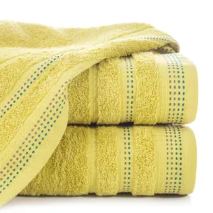 Ręcznik do rąk 30x50 cm bawełniany kolor musztardowy z ozdobnym stębnowaniem 500 g/m2 POLA