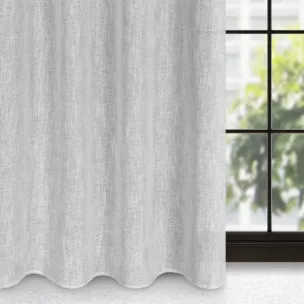 Zasłona popielato, srebrna z widocznym splotem 140x250 cm przelotka AGNES