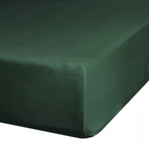Prześcieradło jersey z gumką 180x200 cm z bawełny kolor butelkowa zieleń 125 g/m2 Design 91