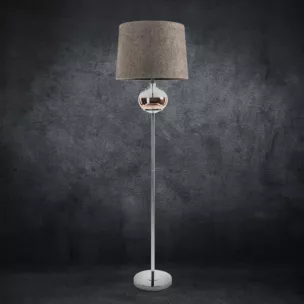 Lampa stojąca AMORA z matowym abażurem o widocznym splocie