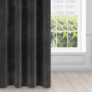 Zasłona czarna z ekskluzywnego matowego welwetu 140x250 cm przelotka RIA Diva Line