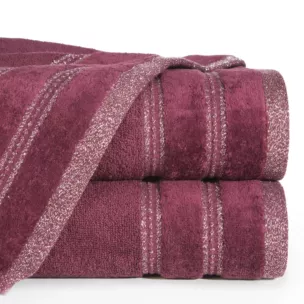 Ręcznik kąpielowy 50x90 cm bawełniany kolor bordowy z błyszczącą bordiurą 500 g/m2 GLORY 1