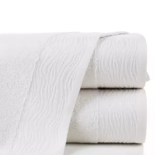 Ręcznik kąpielowy 50x90 cm bawełniany kolor kremowy z żakardową bordiurą 500 g/m2 DAFNE