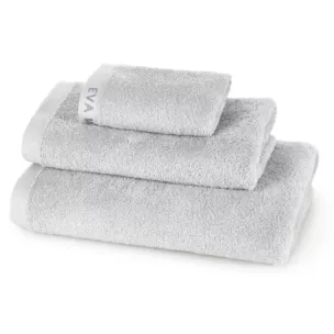 Ręcznik do rąk 30x50 cm bawełniany kolor srebrny z haftowanym logiem Eva Minge 550 g/m2 VENUS