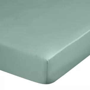 Prześcieradło z gumką 100x200 cm z satyny bawełnianej kolor miętowy 125 g/m2 DINA Diva Line