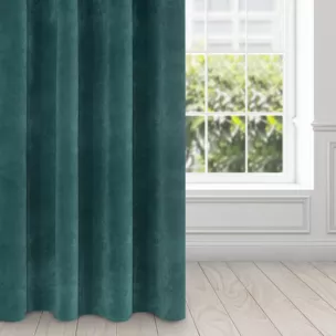 Zasłona ciemnoturkusowa z ekskluzywnego matowego welwetu 140x250 cm przelotka RIA Diva Line