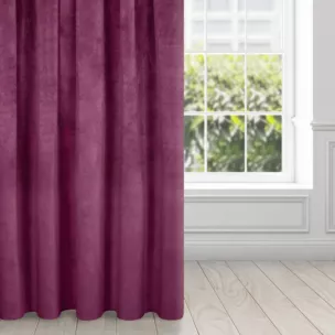 Zasłona ciemnofioletowa z ekskluzywnego matowego welwetu 140x270 cm taśma RIA Diva Line