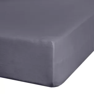 Prześcieradło jersey z gumką 140x200 cm z bawełny kolor ciemnostalowy 140 g/m2 ADELA