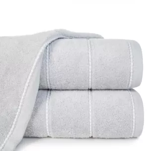 Ręcznik do rąk 30x50 cm bawełniany kolor srebrny z welwetową bordiurą 500 g/m2 MARI