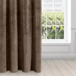 Zasłona brązowa z ekskluzywnego matowego welwetu 140x250 cm przelotka RIA Diva Line