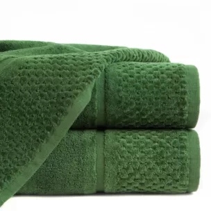 Ręcznik kąpielowy 70x140 cm bawełniany kolor butelkowy zielony z efektowną bordiurą 550 g/m2 IBIZA