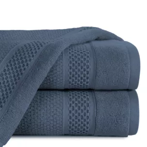Ręcznik do rąk 30x50 cm bawełniany kolor granatowy z żakardową bordiurą 500 g/m2 DANNY