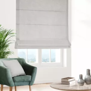 Roleta szyta z systemem comfort naturalna z miękkiej tkaniny szenilowej typu dimout o naturalnym splocie
