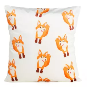 DESIGN 91 Poszewka welwetowa KIDS 9B  z motywem zabawnych lisów