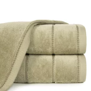 Ręcznik do rąk 30x50 cm bawełniany kolor beżowy z welwetową bordiurą 500 g/m2 MARI