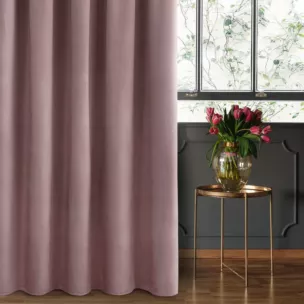 Zasłona pudrowy róż z gładkiego welwetu 140x270 taśma SIBEL Pierre Cardin
