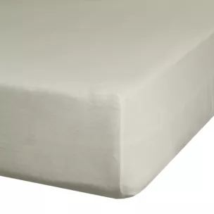 Prześcieradło gładkie z gumką 100x200 cm z satyny bawełnianej kolor szarobeżowy 125 g/m2 NOVA 3