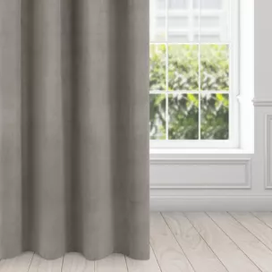 Zasłona popielata z matowego welwetu 140x250 cm przelotka MILO