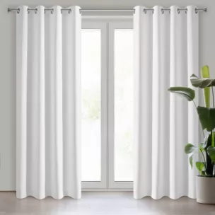 Zasłona biała z gładkiej tkaniny zaciemniającej typu blackout 140x270 cm przelotka PARISA DESIGN 91