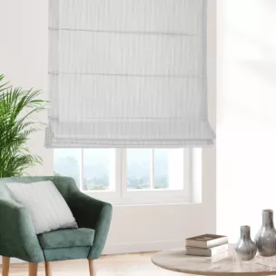 Roleta szyta z systemem comfort naturalna z tkaniny z efektem melanżu wykończona obciążnikiem
