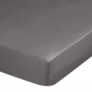 Prześcieradło z gumką 100x200 cm z satyny bawełnianej kolor popielaty 125 g/m2 DINA Diva Line