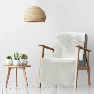 DESIGN 91 Narzuta na fotel-koc AMBER bardzo miękki w dotyku ze strukturalnym wzorem 3D z włókien bawełniano-akrylowych