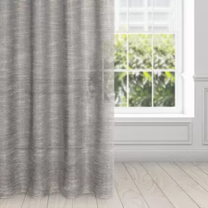 Firana stalowa z rysunkiem poziomych nitek na błyszczącym tle 140x250 cm przelotka RACHEL